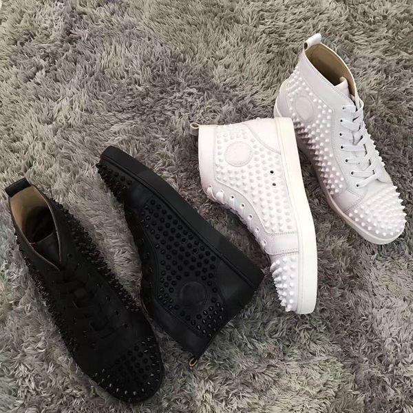 

fashion designer brand white,black leather casual flats high red bottom shoes famous canvas & leather trainers sale,with box,eu35