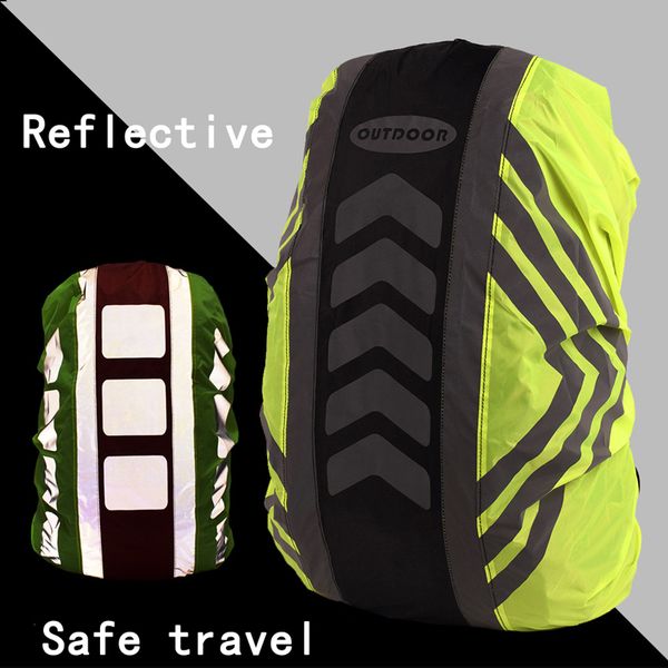 

new reflective backpack rain cover 42-55l waterproof bag cover outdoor travel camping rainproof dustproof covers for backpacks