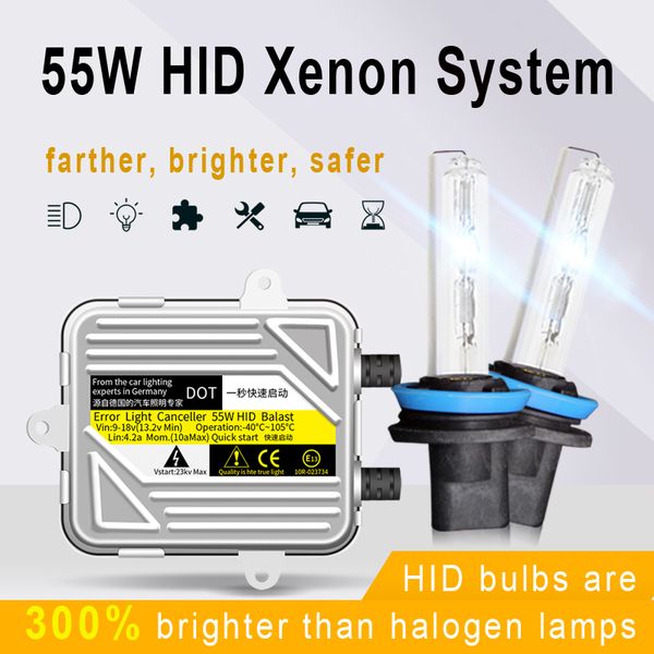 

55w slim ballast kit xenon hid kit h1 h4 h7 h11 9005 9006 car light source headlight bulbs lamp car light hid xenon
