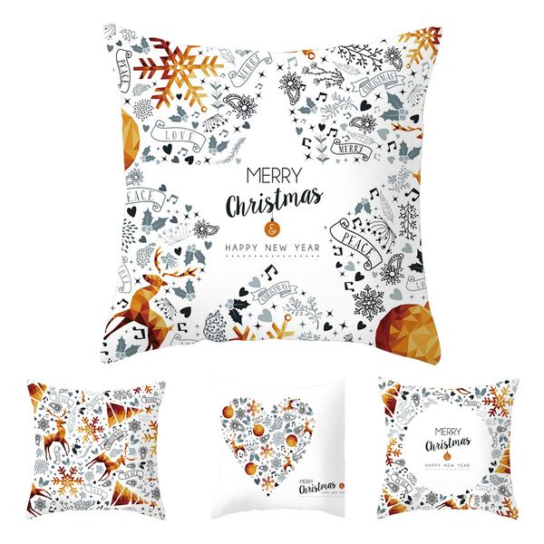 

cushions happy merry christmas printed heart cushion super soft square throw pillow (45cmx45cm) home decoration coussin chien