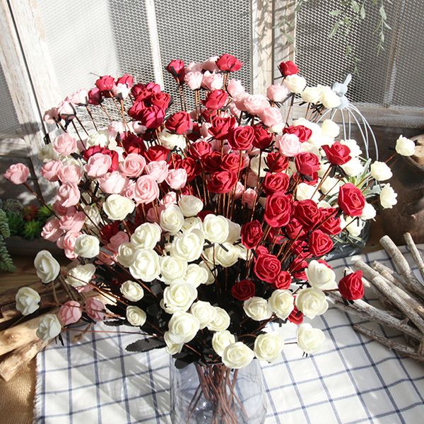 

wedding decoration rose bouquet 50cm pe fake flower bouquet 15 rose flowers artificial flower home decoration party supplies dbc vt0536