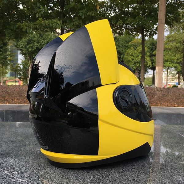 

full face motorcycle helmet racing with single goggle dot approved capacetes casco moto s m l xl xxl size