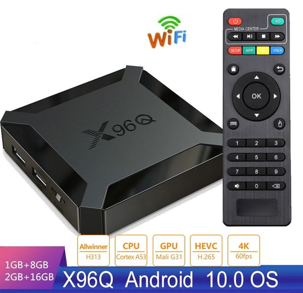 

x96q android 10.0 tv boxes allwinner h313 2gb+16gb support 2.4g wifi pk tx3 h96 max caja de tv android