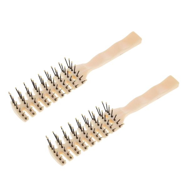 

2pcs vented 9 row styling hairbrush detangler comb for wet dry long hair, Silver