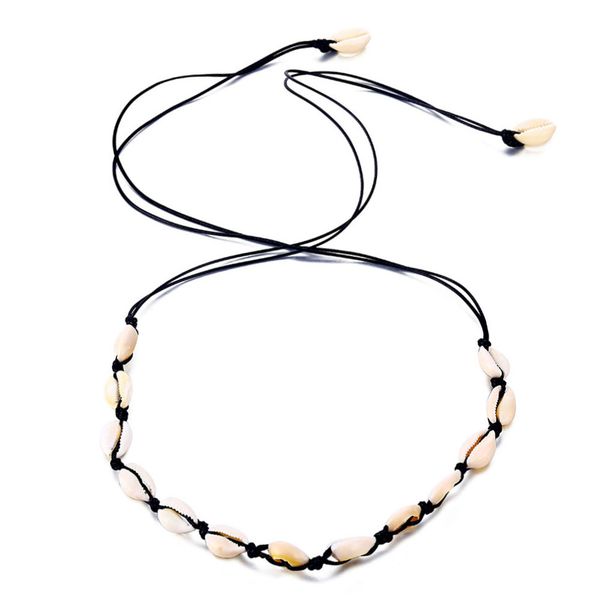 

famshin bohemian beach tassel necklace natural sea shell choker chain necklace collar boho 2019 women summer beach jewelry, Silver