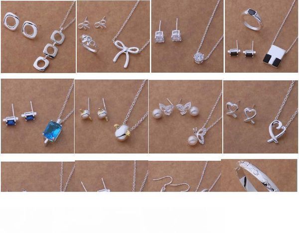 

with tracking number new fashion women's charming jewelry 925 silver 12 mix jewelry set 1451, Black