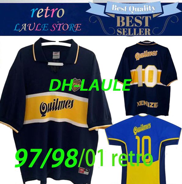 

97 98 boca juniors retro soccer jersey maradona vintage caniggia 1997 1998 2001 maglia classic football shirt maillot camiseta de futbol, Black;yellow