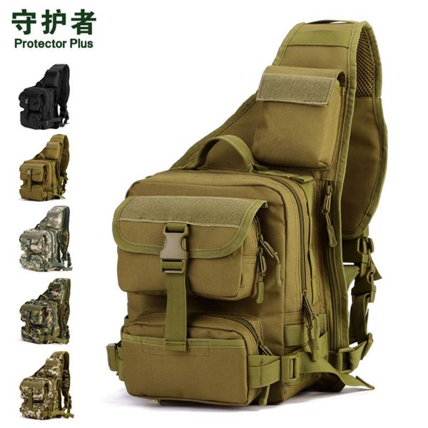 

men's waterproof 1000d nylon tactical army chest bag high capacity travel cross body messenger shoulder sling chest bag black