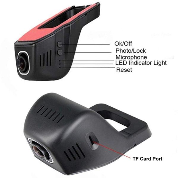 

car wifi driving recorder 1080p double recording hd gps locator car rearview mirror driving recorder