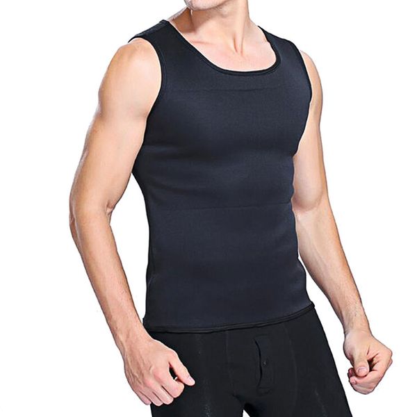 

waist shaper neoprene slimming vest shapewear men sweat vest quick dry sports speed wicking clothes corset weight loss blouse, Black;blue