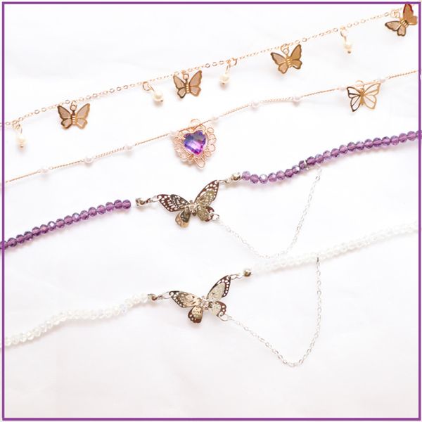 

golden plated butterfly tassel necklace crystal fine jewelry for women romantic engagement accessories gift, Golden;silver