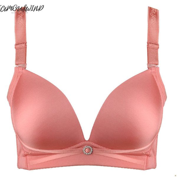 

wireless seamless single-bra bra push up underwear adjustable thin large wire new style plus size b c three quarters cup, Red;black