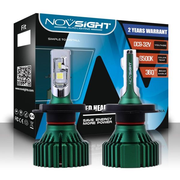 

novsight 60w 16000lm h4/9003/hb2 hi/lo/9006/hb4/9005/hb3/h7/h11 led car headlight kit hi/low beam light bulbs 6500k white lamp