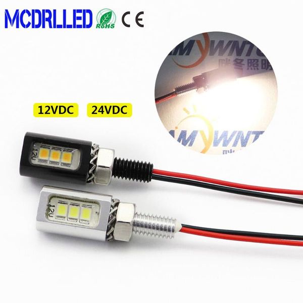 

mcdrlled 12v motorcycle led tail number license plate screw bolt lights auto lamp bulb silver black color car-styling