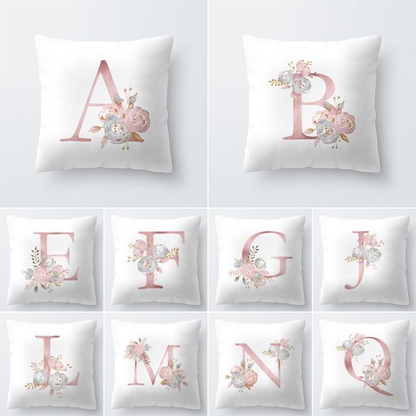 

pillow case 45*45cm new letter alphabet printed pillowcases decorative pillows cushion cover use for home sofa car office almofadas