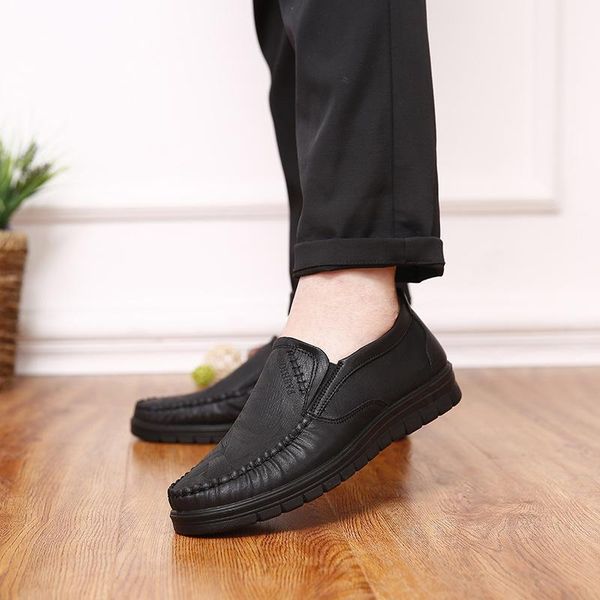 

cloth shoes big size men shoes breathable man loafer antiskid men flats casual soft heel footwear traveling loafers zy447, Black