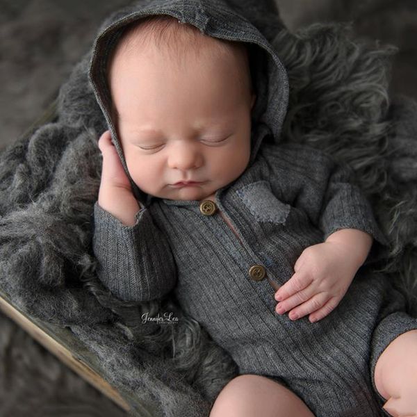 

2018 spring summer cotton newborn baby boys girls long sleeve rompers pgraphy props clothes p shoot for studio, Blue