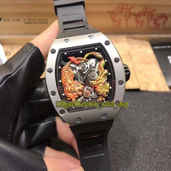 

luxury edition rm 51-01 michelle yeoh crouching tiger, hidden dragon dial miyota automatic rm50-01 mens watch steel case designer watches, Slivery;brown