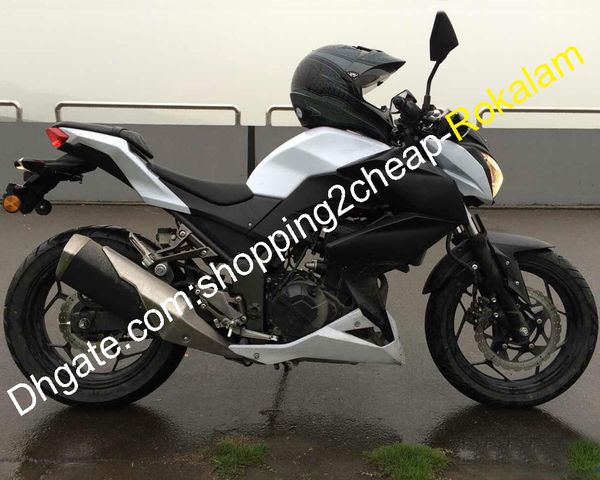 

body fairing kit for kawasaki shell z250 15 16 z 250 z300 2015 2016 z 300 white black sportbike fairings set (injection molding)
