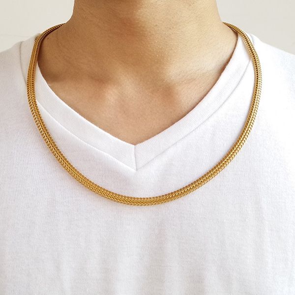 

new fashion street bracelet pendant necklace bracelet set stainless steel men's golden keel necklace his gift vb948, Golden;silver