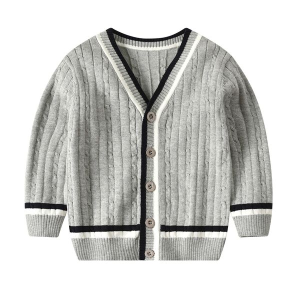 

новый горячий английский стиль baby boys полосатый кардиган свитер с длинным рукавом v-образным вырезом школьная форма вязание одежды мода п, Blue