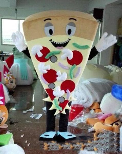 

2018 happy pizza mascot costume for to wear for sale, Red;yellow
