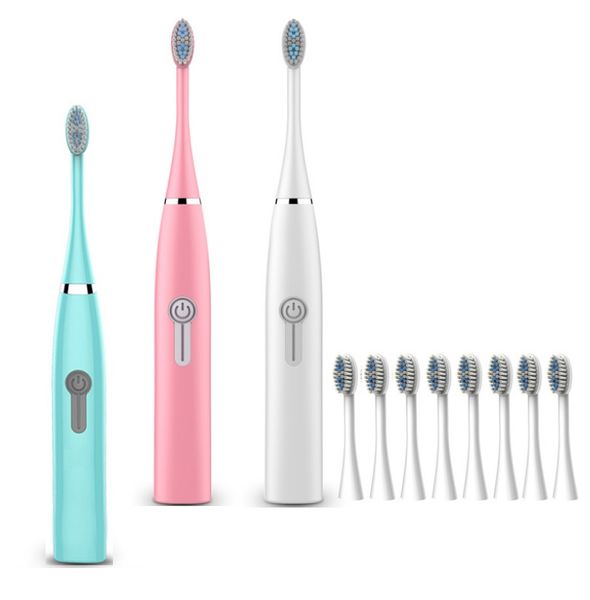 Ultrasonic mini electric toothbrush with 9 Brush Heads, Rechargeable Battery, IPX7 Waterproof for Optimal Oral Care