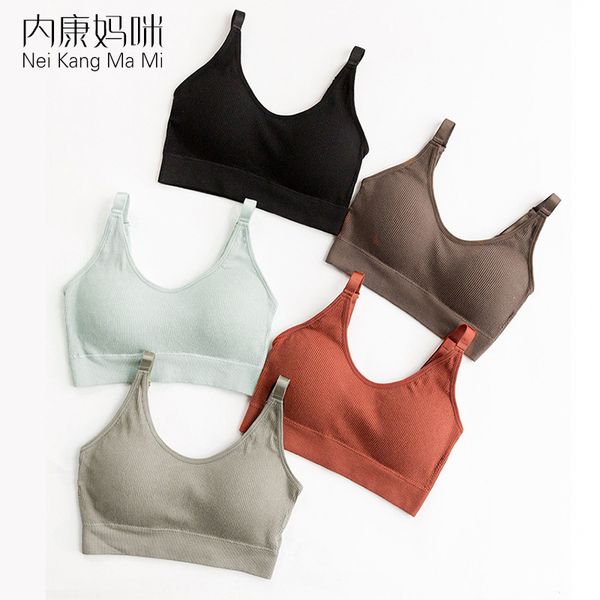 

japanese-style seamless beauty back wrap-around bra underwear female sports comfortable breathable high school student /30, White;black