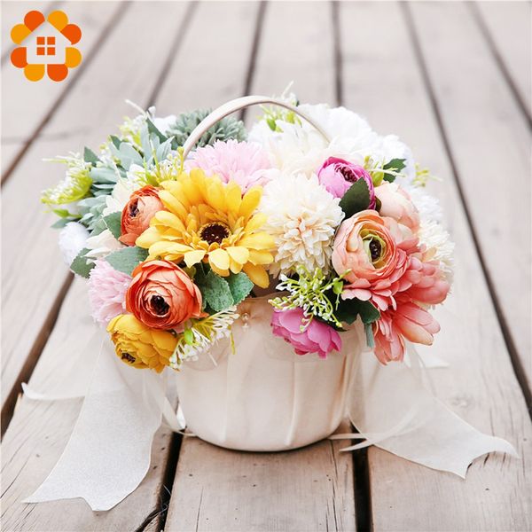 

1 bunch fake silk flowers beautiful gerbera hydrangea for home garden wedding mother's day decoration artificial flower bouquet