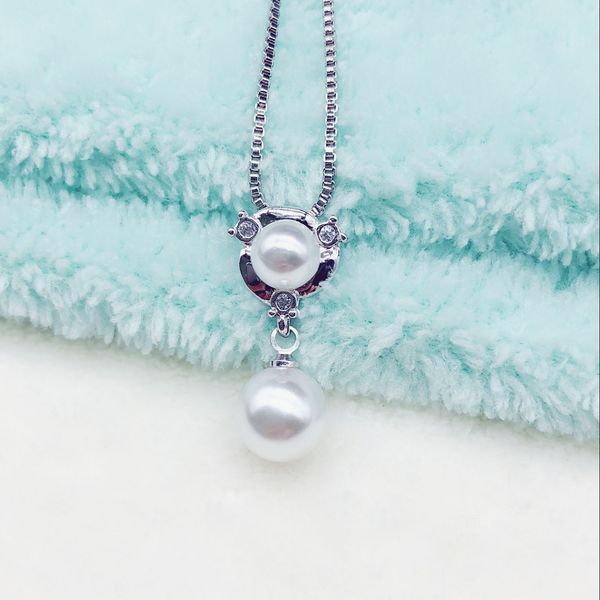 

pearls necklaces imitation silver jewelry plated silver necklace