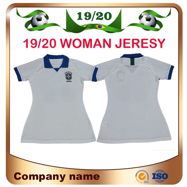 

2019 Women Brazil Soccer Jersey 19/20 Away White #11 P.coutinho Ladies Soccer shirt MARCELO PAULINHO FIRMINO girl Football Uniform