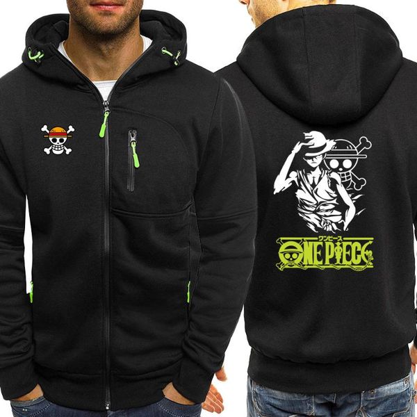 

пираты король соломенной шляпе luffy толстовка мужчины 2020 spring руно zipper jacket мужской персонализированный one piece аниме марка outw, Black