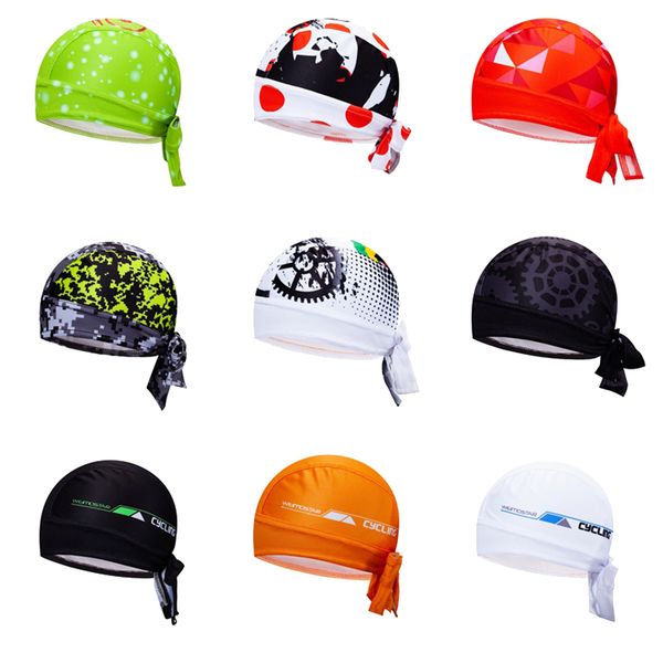 

cycling caps & masks women men sunscreen cap bike hat headwear bicycle pirate scarf mtb headband sweatproof riding sports helmet wear bandan, Black
