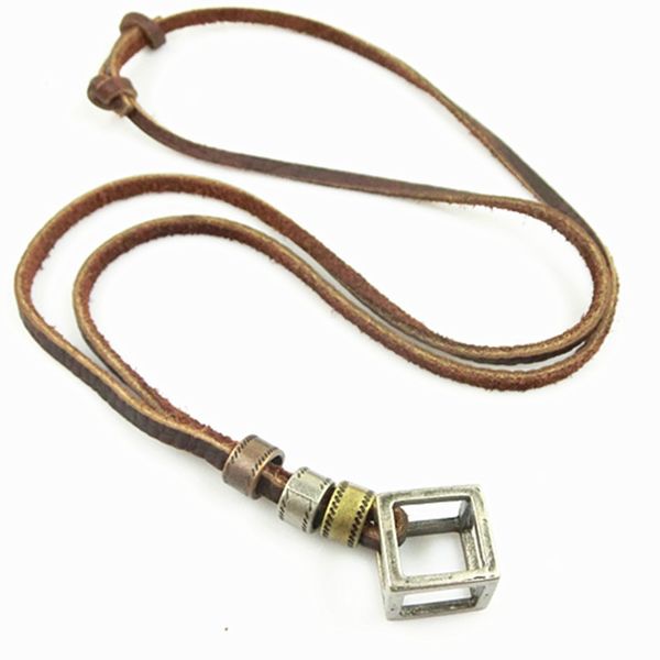 

Fashion Korean version of Longstyle male cowhide diamond alloy necklace wholesale personalized cowhide couple jewelry necklace