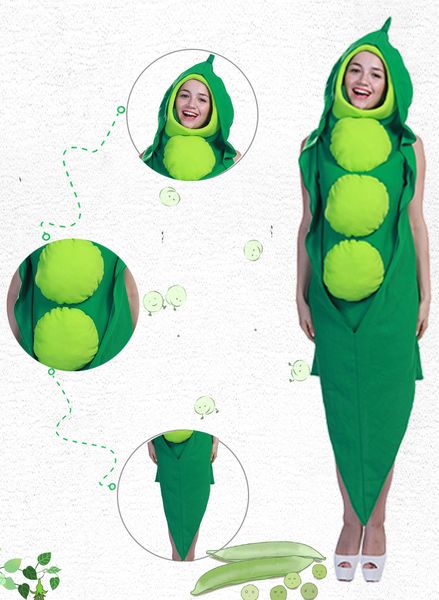 

The All Saints' Day Fancy Dress Party Food Pea Suit Designer Sleeveless Donna Physical Mascot Costumes