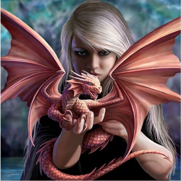 

Full Square/Round Drill 5D DIY Diamond Painting kits "Dragon girl" cross stitch Mosaic Home Decor crafts Art Experience toys Gift A0845