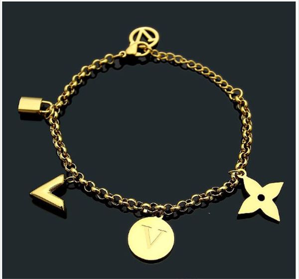 

luxury designer jewelry women bracelet four leaf flower charm bracelets silver rose gold with flower accessories fashion jewelry, Golden;silver