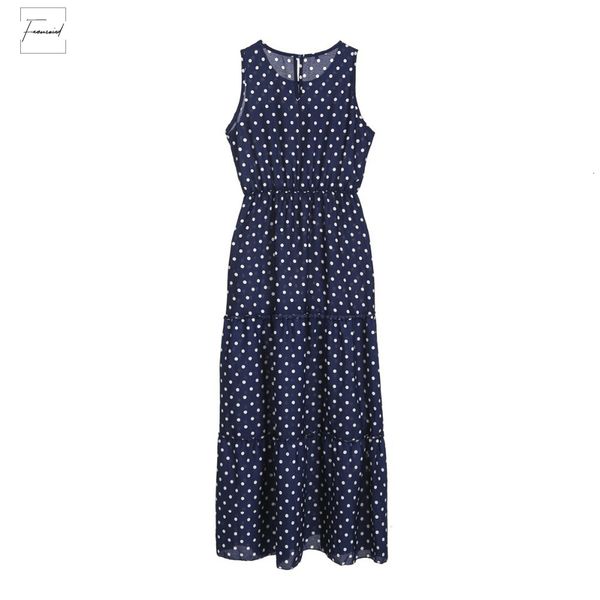 

women dress designer clothes sleeveless polka dots party bodycon summer crew neck long maxi dress fashion s  l xl, Black;gray