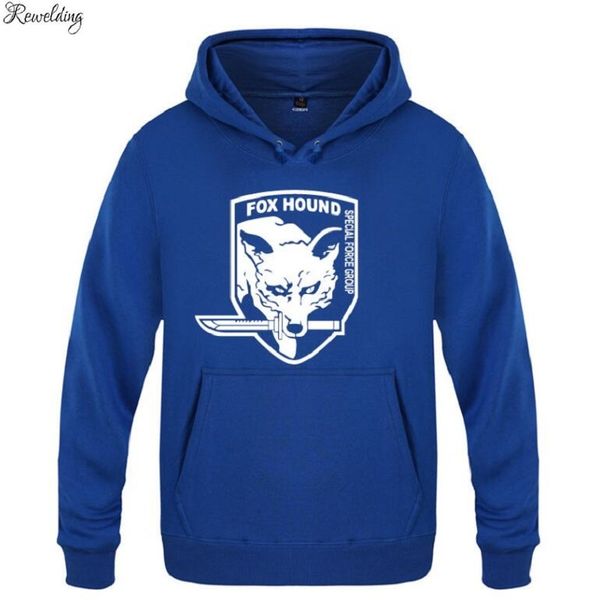 

mens hoodie metal gear solid mgs hound video game hoodies men fleece long sleeve sweatshirt pullover fashion streetwear coat, Black