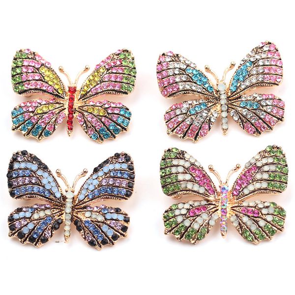 

multi-color pave setting crystal rhinestones butterfly brooch insect &animal for fashion women jewelry wedding party bijoux gift, Gray