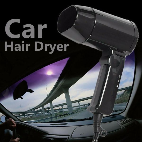 

foldable car hair dryer 12v portable cold travel hairdressing car styling electric hair dryer window defroster interior