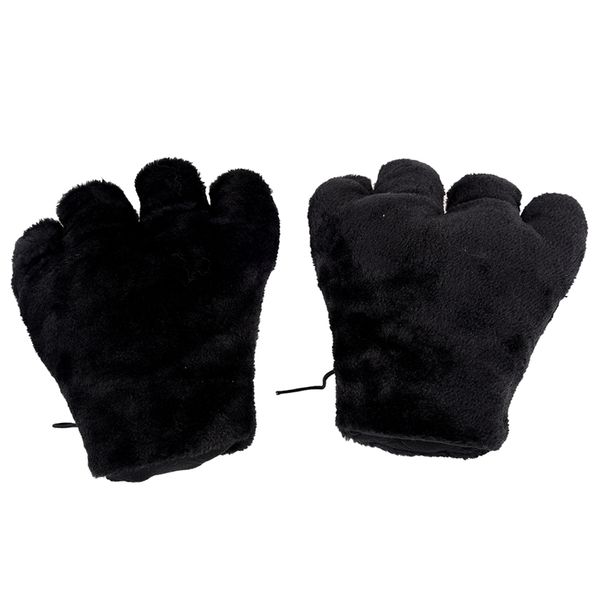 

2 x black cat foot plush gloves party cosplay, Blue;gray