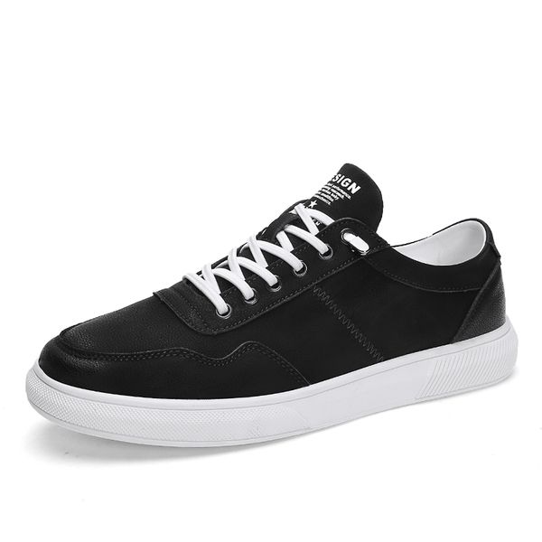 

men leather outdoor hiking sneakers male shoes non-slip casual army shoes hard-wearing footwear white sneaker %, Black