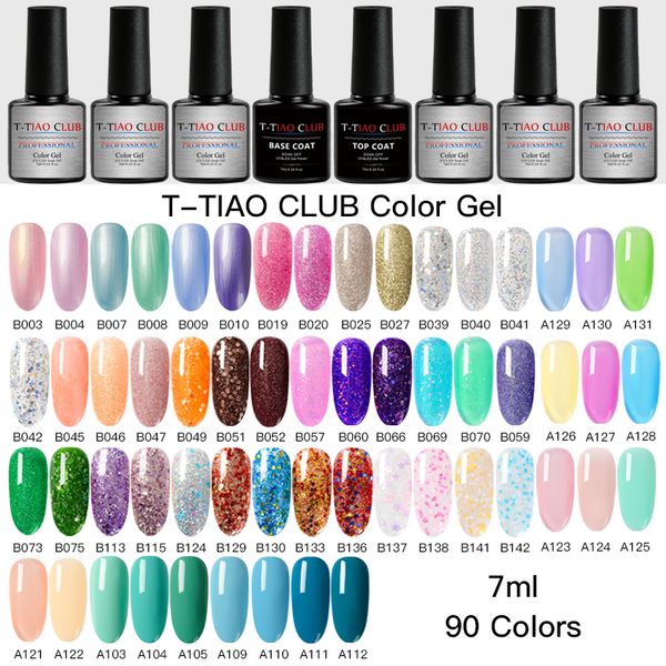 

t-tiao club gel polish set all for manicure semi permanent vernis coat uv led gel varnish soak off nail art nail polish, Red;pink