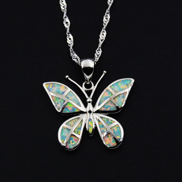 

new arrival butterfly fire opal pendant necklace, Silver