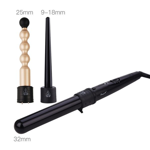 

3 in 1 temperature control styling tools ceramic cone hair curling iron tong electric hair curler roller curling wand waver 3536
