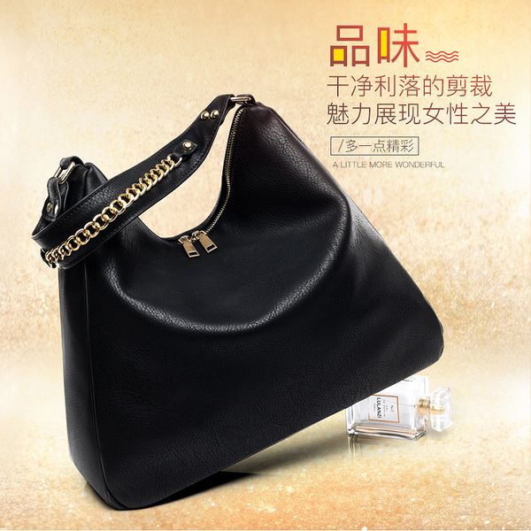 

2019 new big bag simple fashion women's bag single shoulder women's