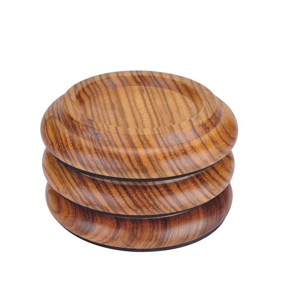 

grand piano caster cup, solid african zebra wooden piano caster mat with slip and anti-noise foam floor cover for hardwood flooring, 3 piece