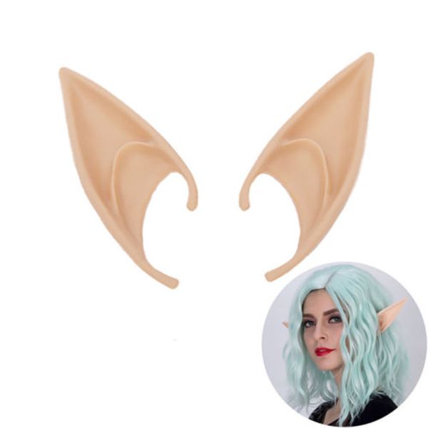 

2018 brand new cosplay fairy pixie elf ears soft pointed ears tips anime party dress up costume, Blue;gray