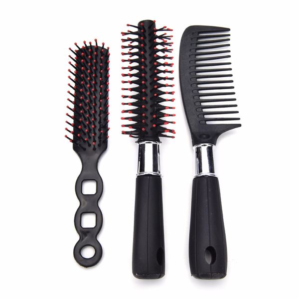 

3 pcs salon hair dressing comb suit set hairdressing curl barber selling, Silver
